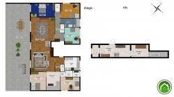 BREST : très bel appartement t6/7 avec accès privatif, 120m² de terrasse et son garage 